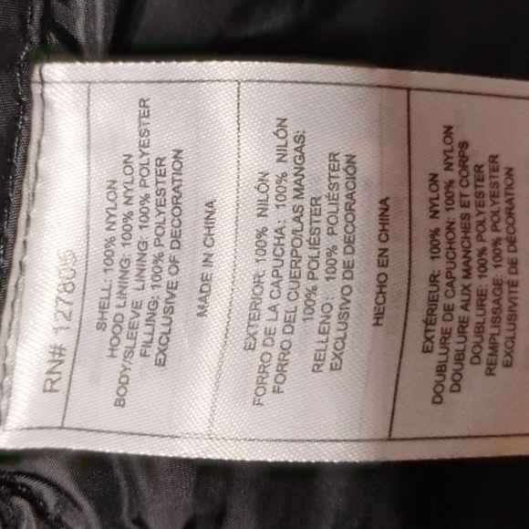 Reebok Quilted Thermal Lightweight Black Jacket With Hood - Picture 14 of 15